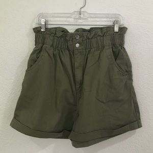 H&M High Rise Paperbag Waist Shorts
